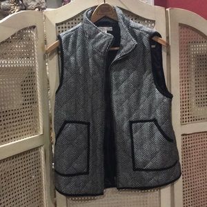 Herringbone Black and White Vest